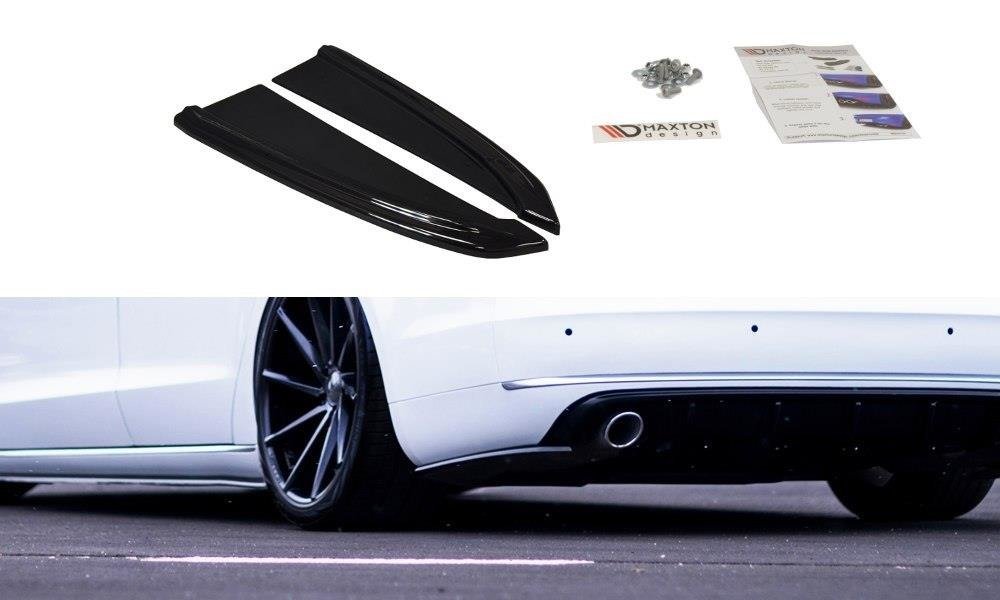 Heck Ansatz Flaps Diffusor für Audi A8 D4 Carbon Look