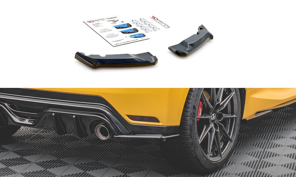 Heck Ansatz Flaps Diffusor V.3 für Toyota GR Yaris Mk4 schwarz Hochglanz