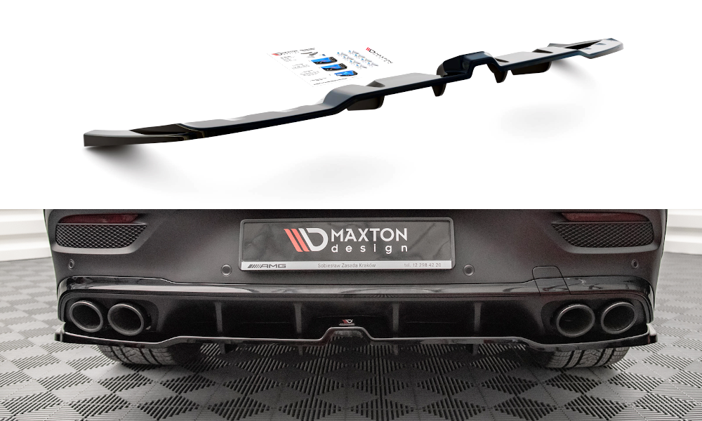 Mittlerer Cup Diffusor DTM Look Heck Ansatz für Mercedes-AMG GLE 53 Coupe C167 / C167 Facelift schwarz Hochglanz