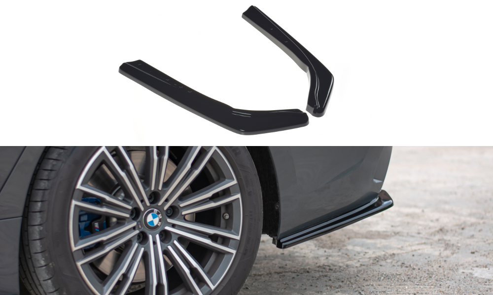 Heck Ansatz Flaps Diffusor für BMW 3er M-Paket G20 schwarz Hochglanz