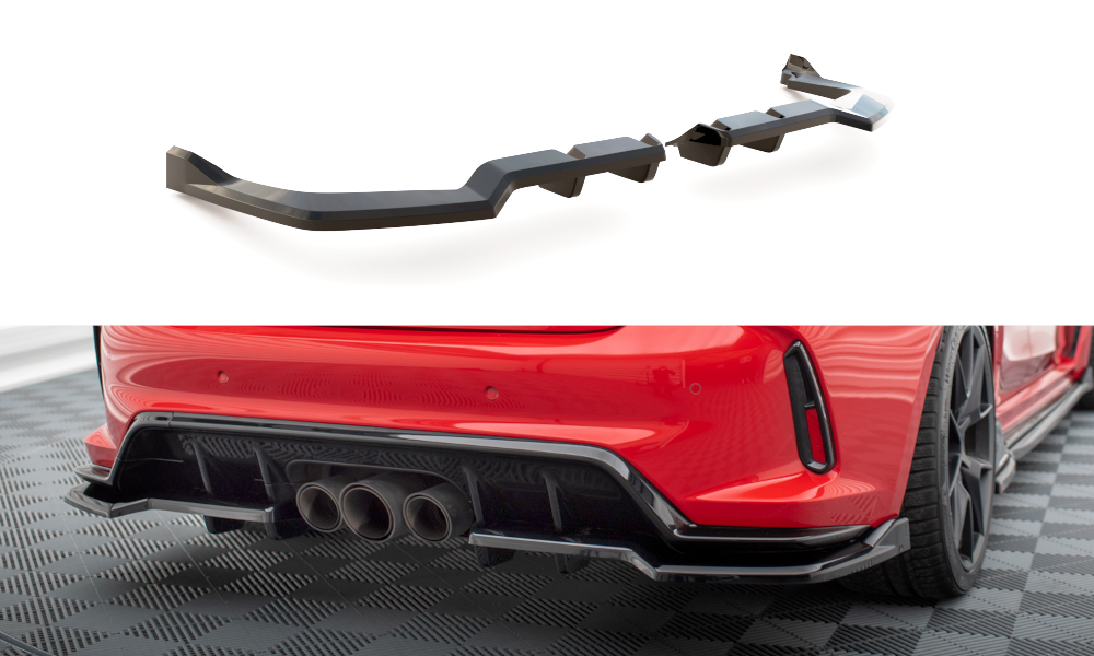 Mittlerer Cup Diffusor DTM Look Heck Ansatz V.2 für Honda Civic Type-R Mk 11 schwarz Hochglanz