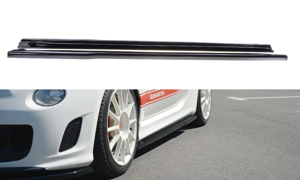 Seitenschweller Ansatz für Abarth 500 Mk1 schwarz Hochglanz