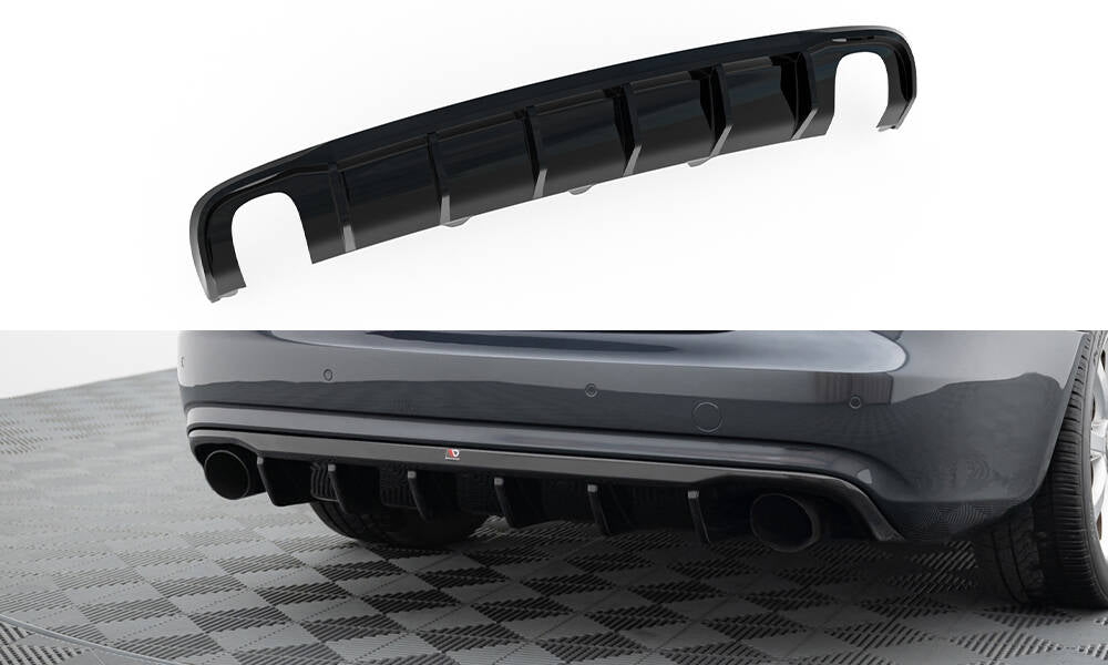 Diffusor Heck Ansatz für Audi A4 B8 Facelift (Einzelauspuff li. re.)