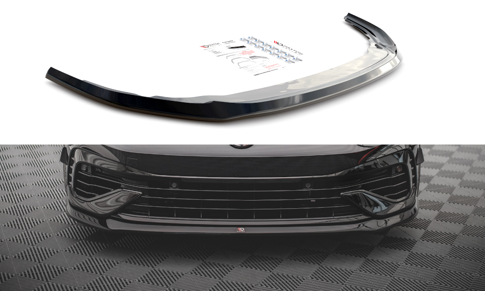 Front Ansatz V.5 für VW Golf R Mk8 schwarz Hochglanz