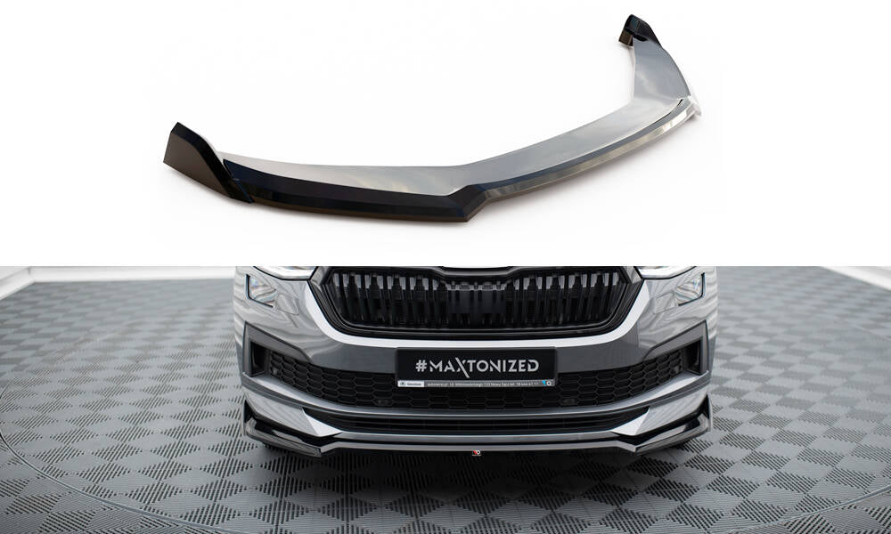 Front Ansatz V.2 für Skoda Kodiaq Sportline Mk1 Facelift schwarz Hochglanz