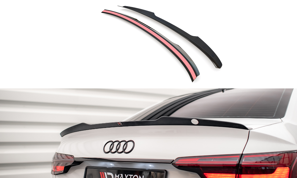Spoiler CAP V.1 für Audi S4 / A4 Standard / S-Line / Competition Limousine B9 / B9 Facelift schwarz Hochglanz