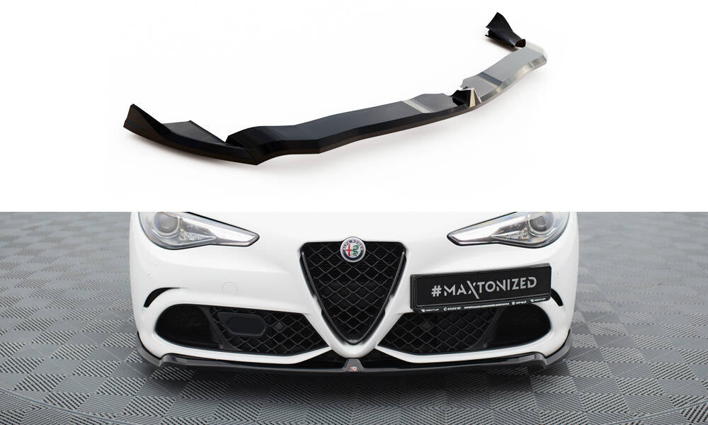 Front Ansatz für Alfa Romeo Giulia Quadrifoglio schwarz Hochglanz