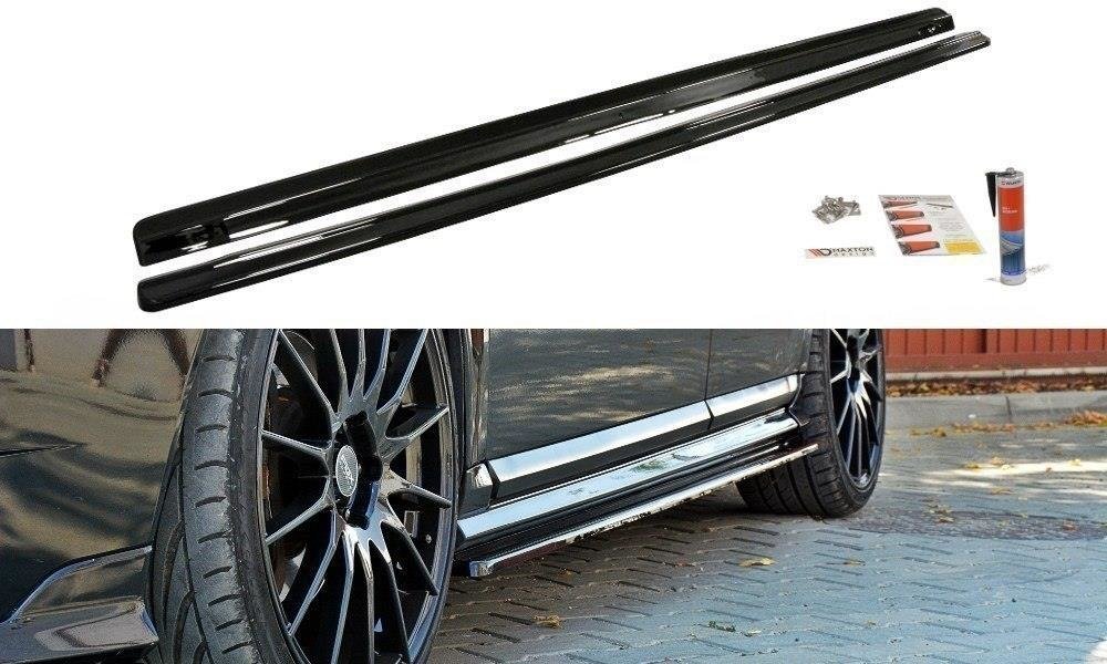 Seitenschweller Ansatz für VOLVO V50F R-DESIGN schwarz Hochglanz