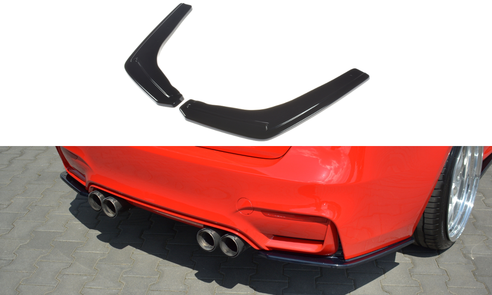 Heck Ansatz Flaps Diffusor für BMW M3 F80 schwarz Hochglanz