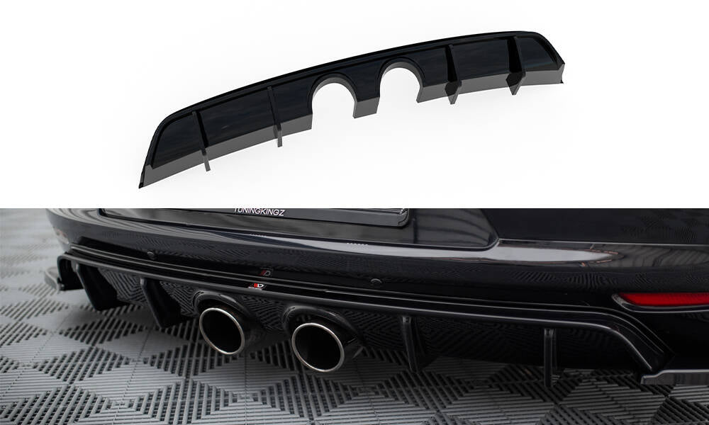 Diffusor Heck Ansatz V.2 für VW Scirocco Mk3 (R32 Auspuff) schwarz Hochglanz