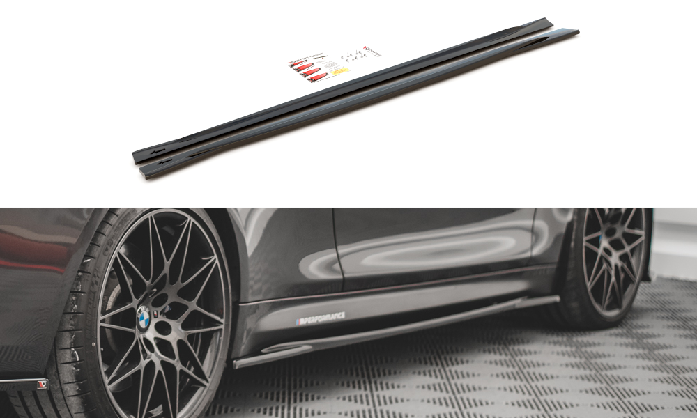 Seitenschweller Ansatz V.2 für BMW M4 F82 schwarz Hochglanz