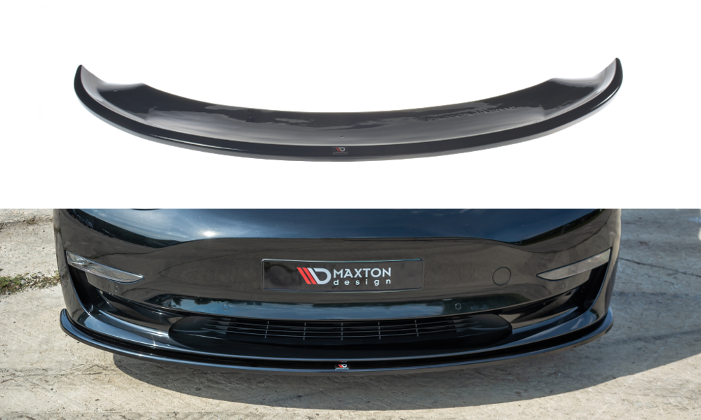 Front Ansatz für Tesla Model 3 schwarz Hochglanz