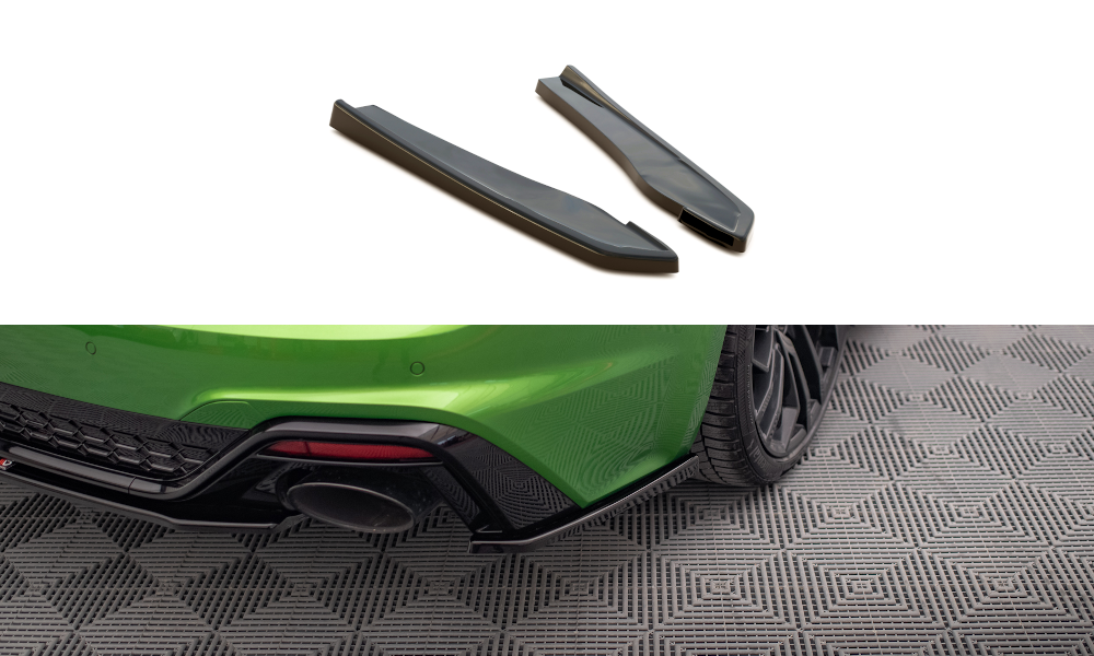 Heck Ansatz Flaps Diffusor für Audi RS5 F5 Facelift schwarz Hochglanz