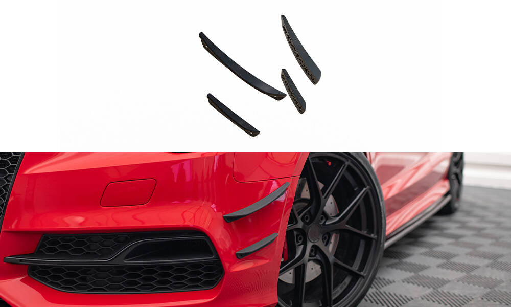 Stoßstangen Flaps Wings vorne Canards für Audi S3 / A3 S-Line 8V Limousine / Cabrio
