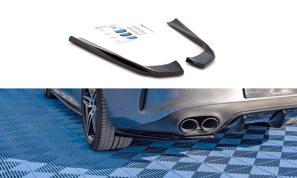 Heck Ansatz Flaps Diffusor für Mercedes-AMG E53 Coupe C238 / Cabriolet A238 schwarz Hochglanz