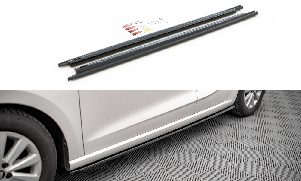 Seitenschweller Ansatz für V.1 für Seat Ibiza FR/ Standard Mk5 schwarz Hochglanz
