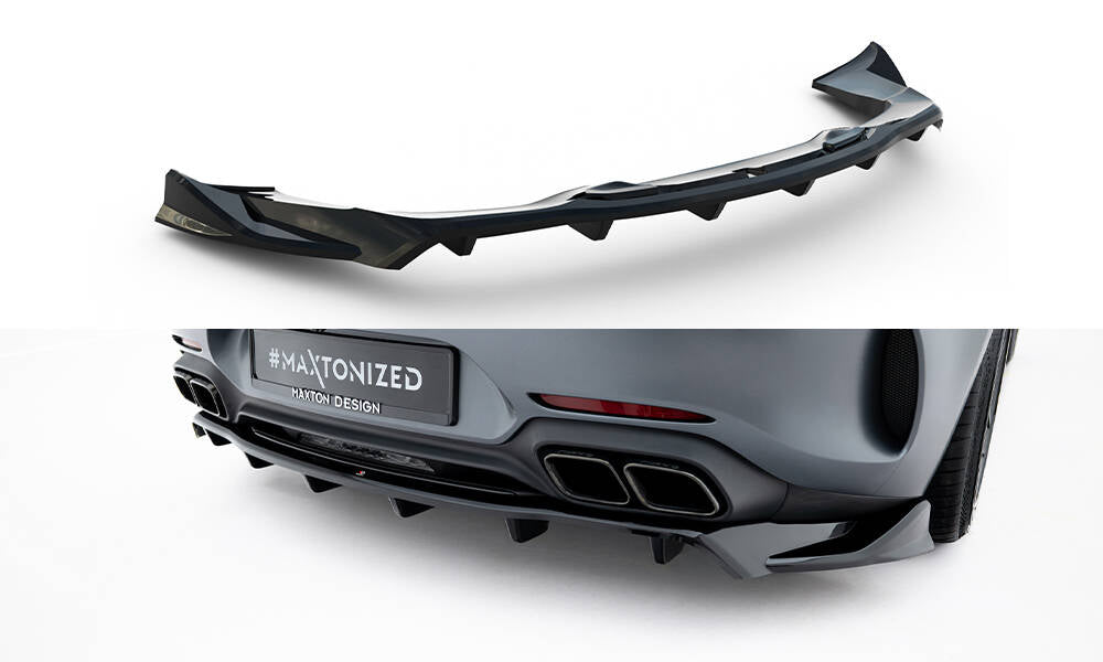 Mittlerer Cup Diffusor DTM Look Heck Ansatz für Mercedes-AMG GT C C190 Facelift schwarz Hochglanz