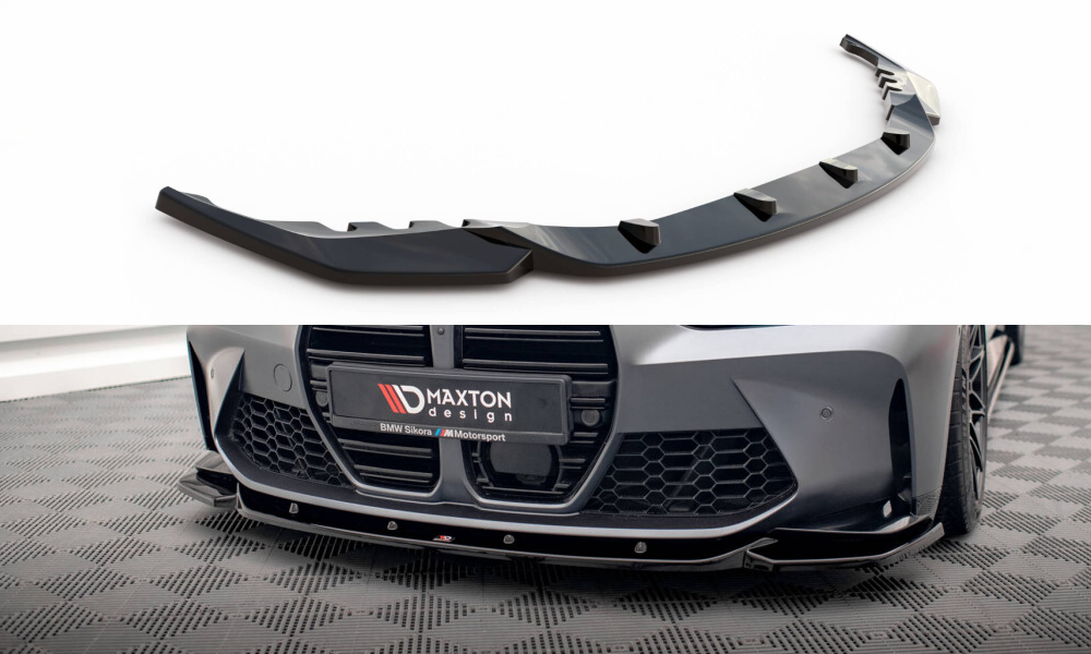 Front Ansatz V.2 für BMW M3 Limousine / Touring G80 / G81 schwarz Hochglanz