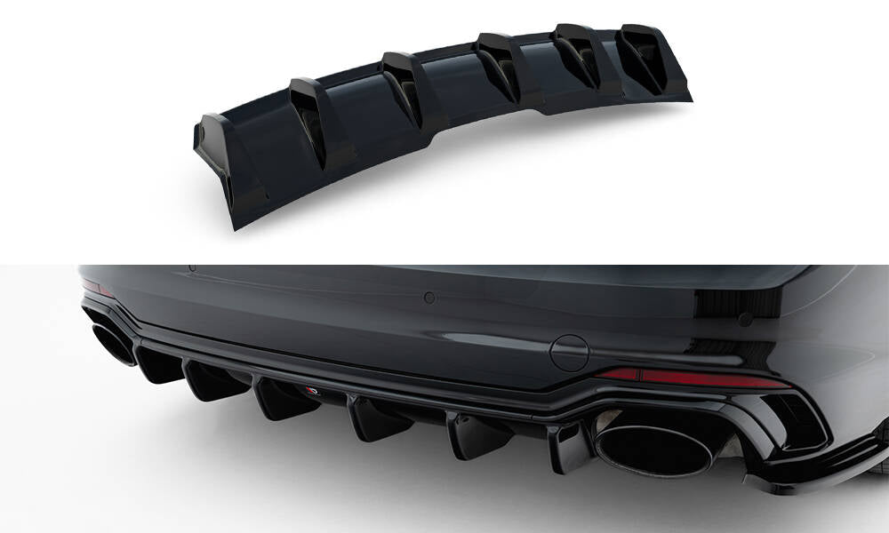 Diffusor Heck Ansatz für Audi RS5 Coupe / Sportback F5 schwarz Hochglanz