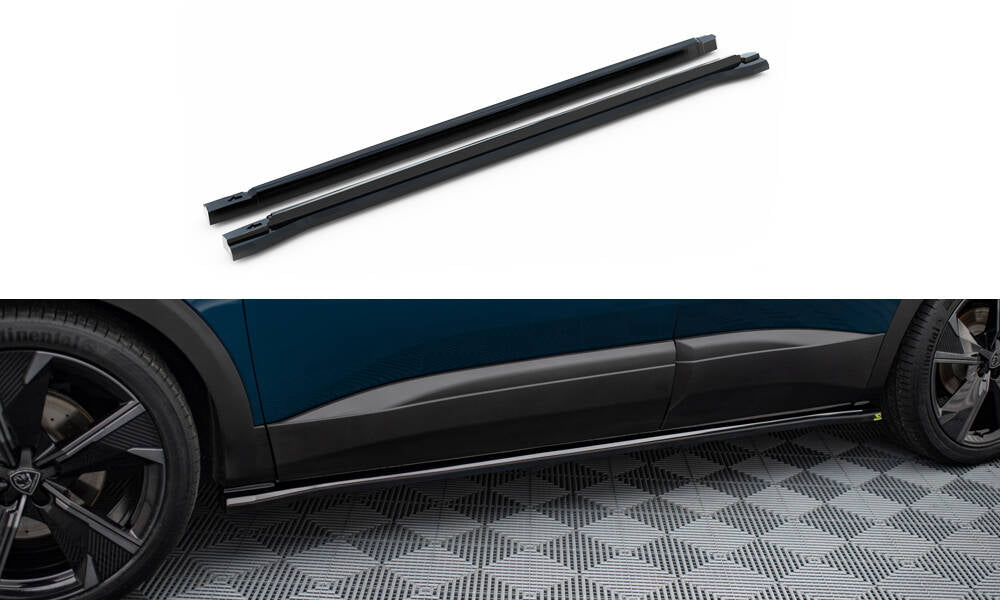 Seitenschweller Ansatz für Peugeot 3008 GT-Line Mk2 Facelift schwarz Hochglanz