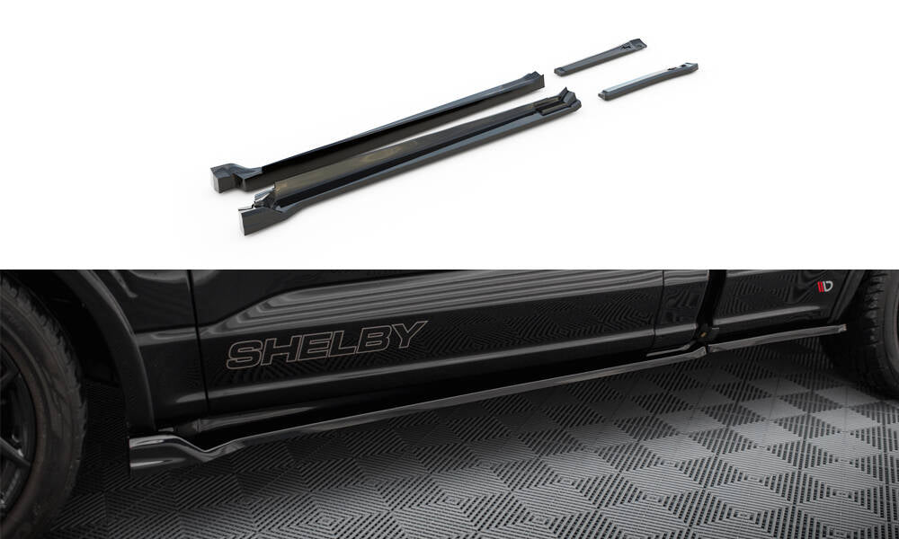 Seitenschweller Ansatz für Shelby F150 Super Snake schwarz Hochglanz