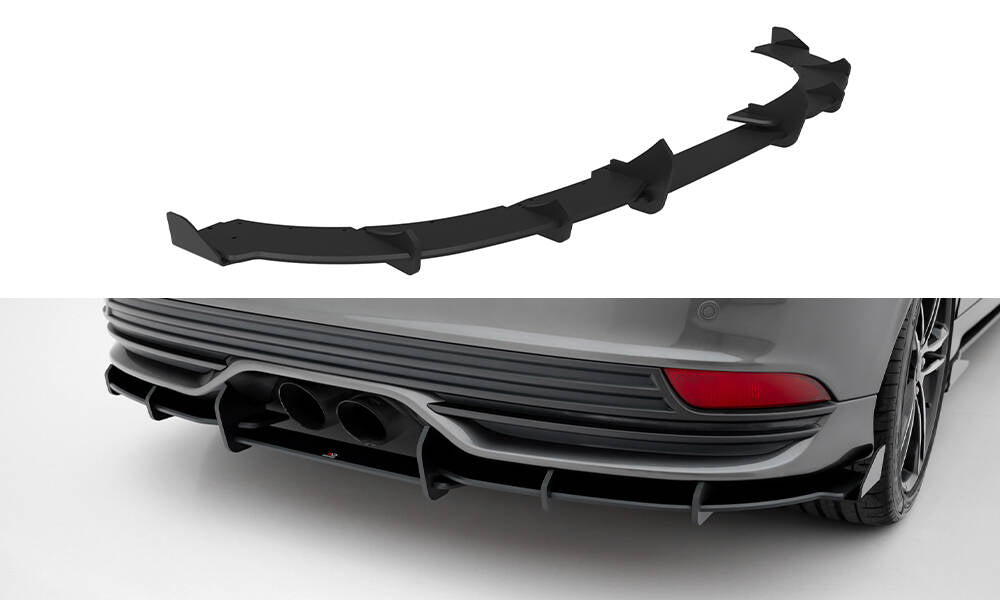 Street Pro Heckschürze + Flaps für Ford Focus ST Mk3 Facelift schwarz Hochglanz