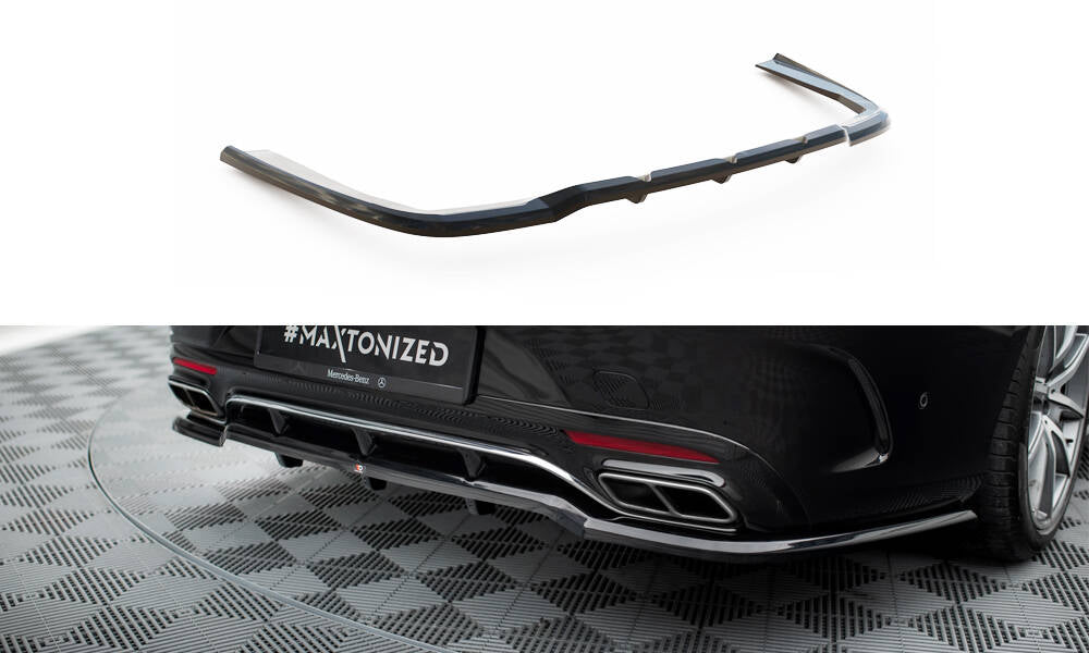Mittlerer Cup Diffusor DTM Look Heck Ansatz für Mercedes-Benz S Coupe AMG-Line C217 Facelift schwarz Hochglanz