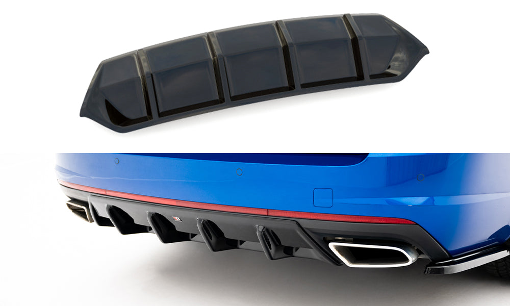 Diffusor Heck Ansatz V.1 für Skoda Octavia RS Mk3 / Mk3 FL Hatchback / Kombi schwarz Hochglanz