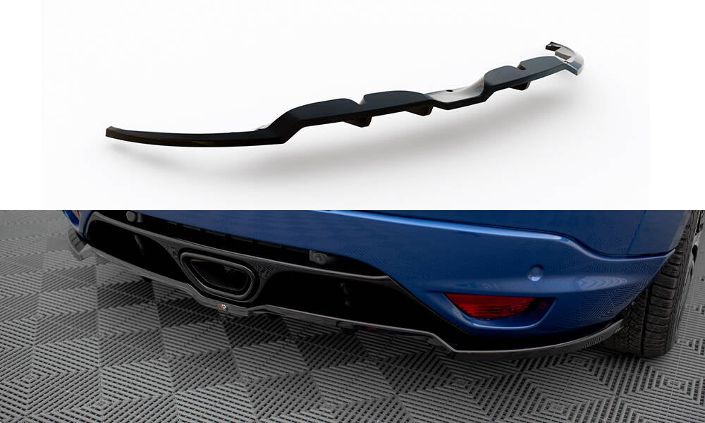 Mittlerer Cup Diffusor DTM Look Heck Ansatz für Renault Megane RS Mk3 schwarz Hochglanz
