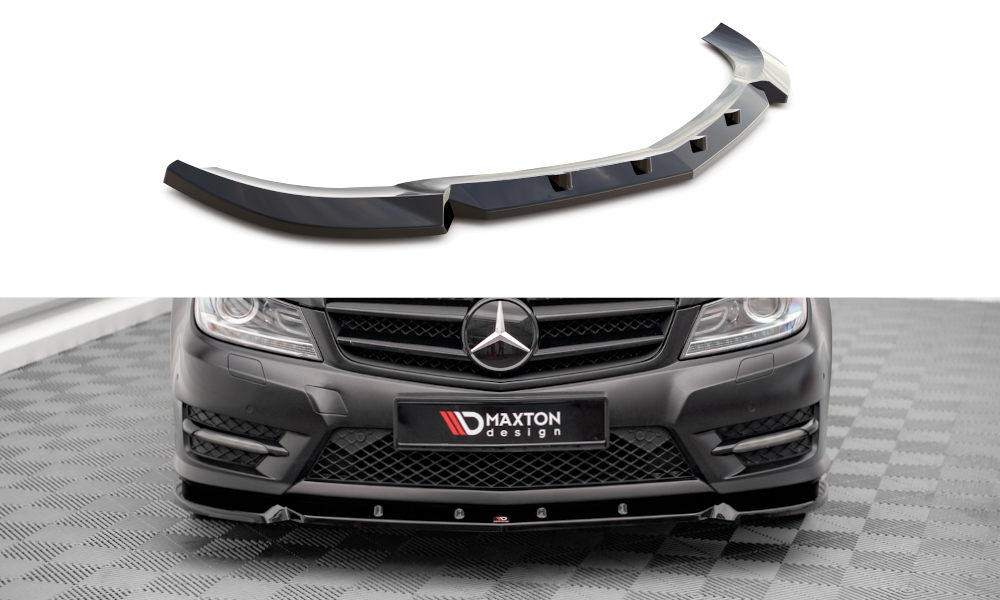 Front Ansatz V.1 für Mercedes-Benz C Coupe / Limousine / Kombi AMG-Line C204 / W204 Facelift / S204 Facelift schwarz Hochglanz