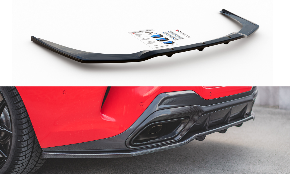 Mittlerer Cup Diffusor DTM Look Heck Ansatz für BMW 8 Coupe M-Paket G15 schwarz Hochglanz