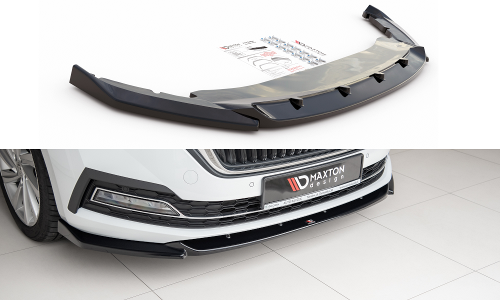 Front Ansatz V.1 für Skoda Octavia Mk4 schwarz Hochglanz