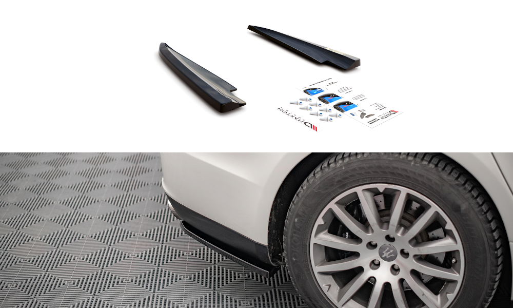 Heck Ansatz Flaps Diffusor für Maserati Ghibli Mk3 schwarz Hochglanz