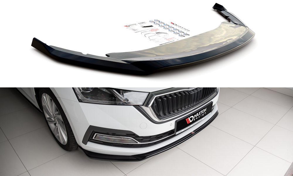 Front Ansatz V.2 für Skoda Octavia Mk4 schwarz Hochglanz