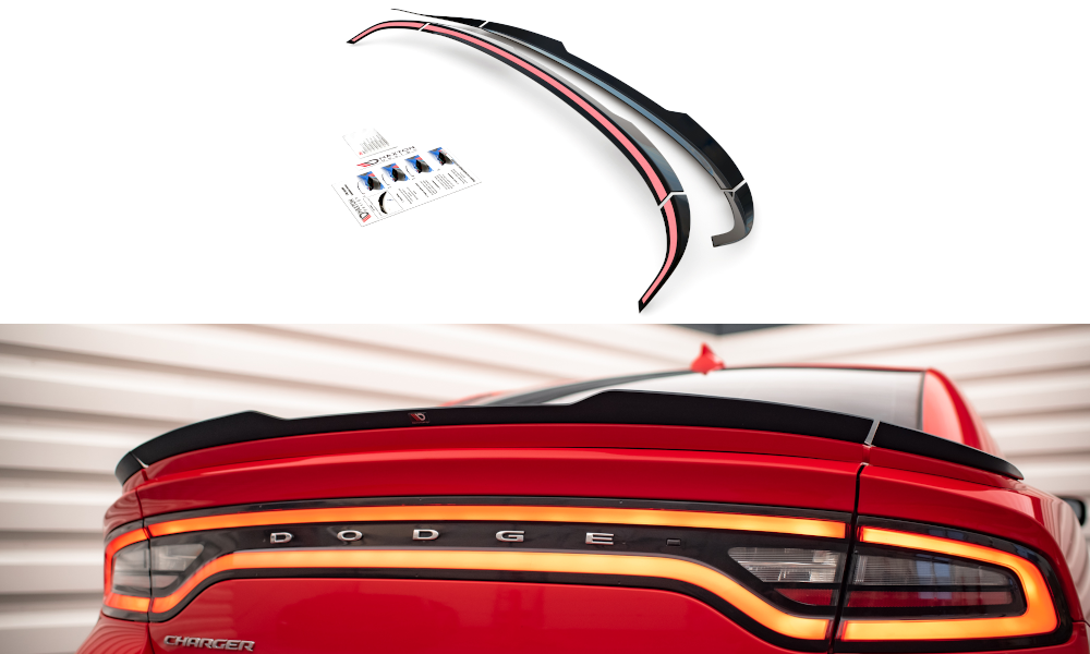 Spoiler CAP für Paket Dodge Charger RT Mk7 Facelift schwarz Hochglanz