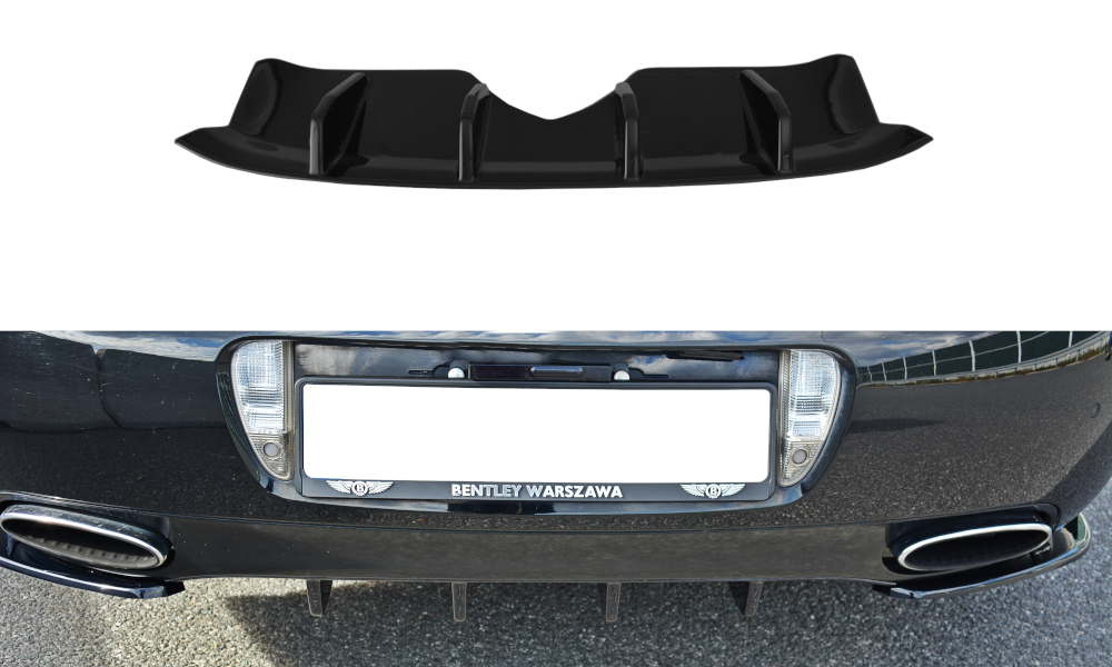 Diffusor Heck Ansatz für BENTLEY CONTINENTAL GT schwarz Hochglanz