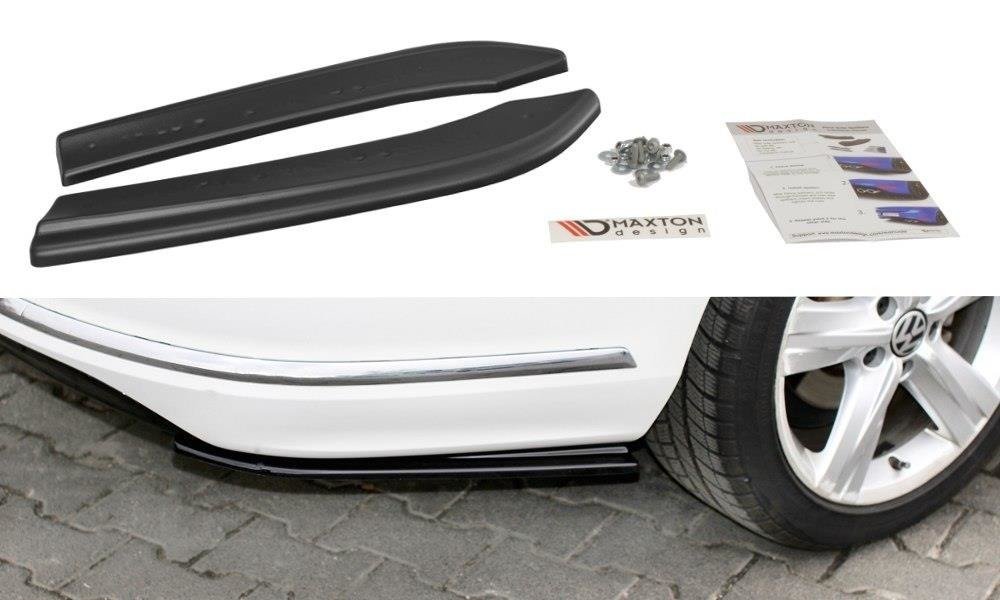 Heck Ansatz Flaps Diffusor für Vw Passat B7 R-Line Variant Carbon Look