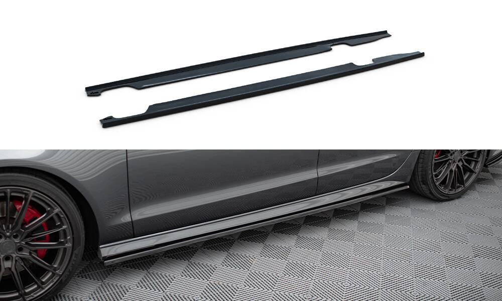 Dokładki Progów Audi S6 / A6 S-Line / A6 C7 FL schwarz Hochglanz