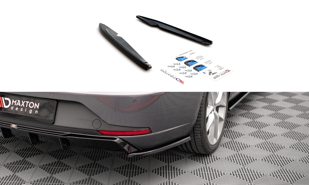 Heck Ansatz Flaps Diffusor V.2 für Seat Leon FR Sportstourer Mk3 schwarz Hochglanz