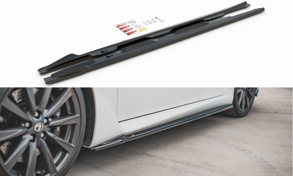 Seitenschweller Ansatz für Lexus IS F Mk2 schwarz Hochglanz
