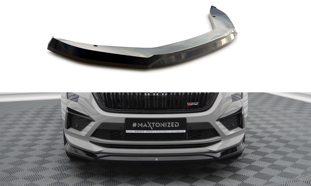Front Ansatz V.2 für Skoda Kodiaq RS Mk1 Facelift schwarz Hochglanz