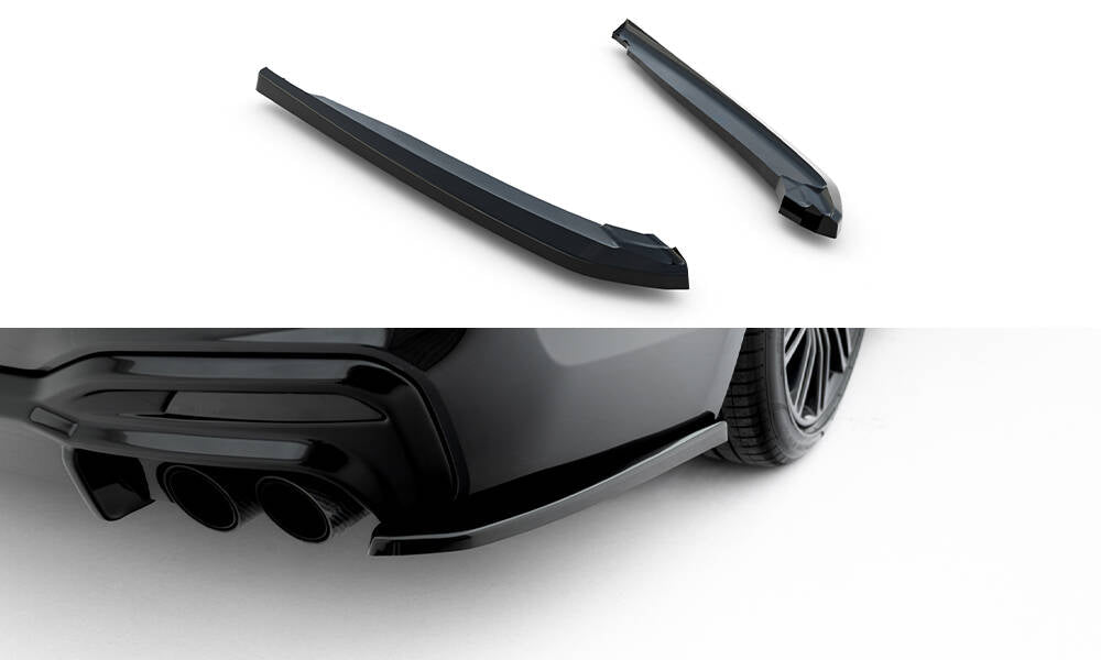 Heck Ansatz Flaps Diffusor für BMW M550i Limousine G30 schwarz Hochglanz