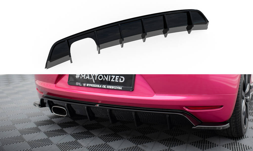 Diffusor Heck Ansatz V.1 für VW Scirocco Mk3 schwarz Hochglanz