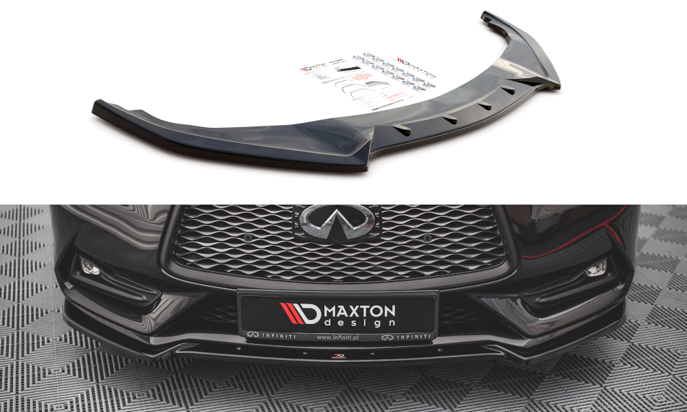 Front Ansatz für Infiniti Q60 S Mk2 schwarz Hochglanz