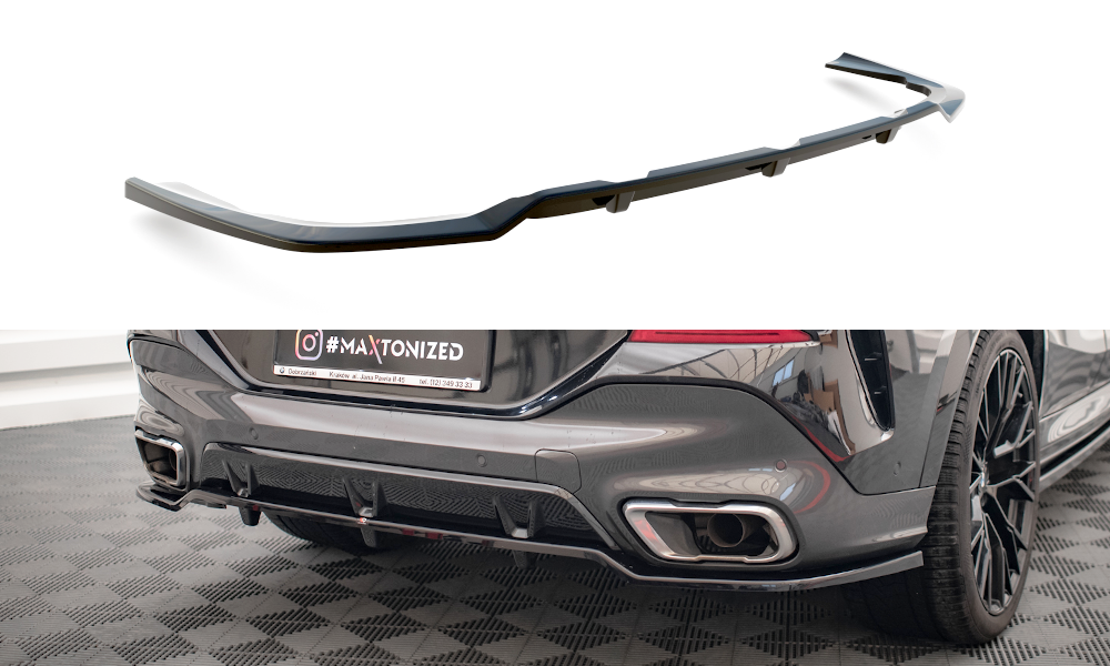 Mittlerer Cup Diffusor DTM Look Heck Ansatz V.2 für BMW X6 M-Paket G06 schwarz Hochglanz
