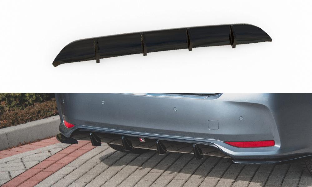 Diffusor Heck Ansatz für Toyota Corolla XII Limousine schwarz Hochglanz