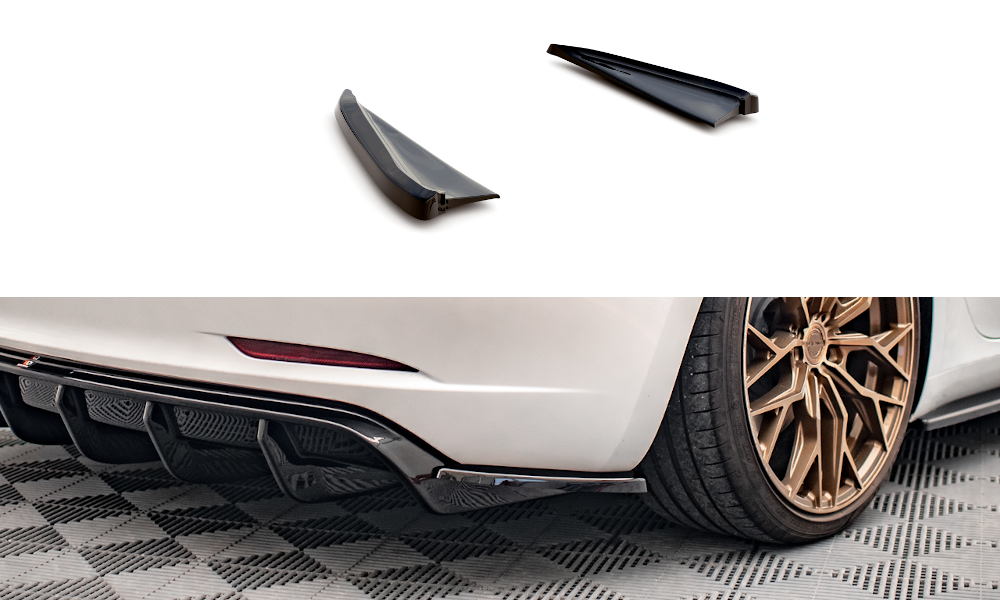 Heck Ansatz Flaps Diffusor V.2 für Tesla Model 3 schwarz Hochglanz