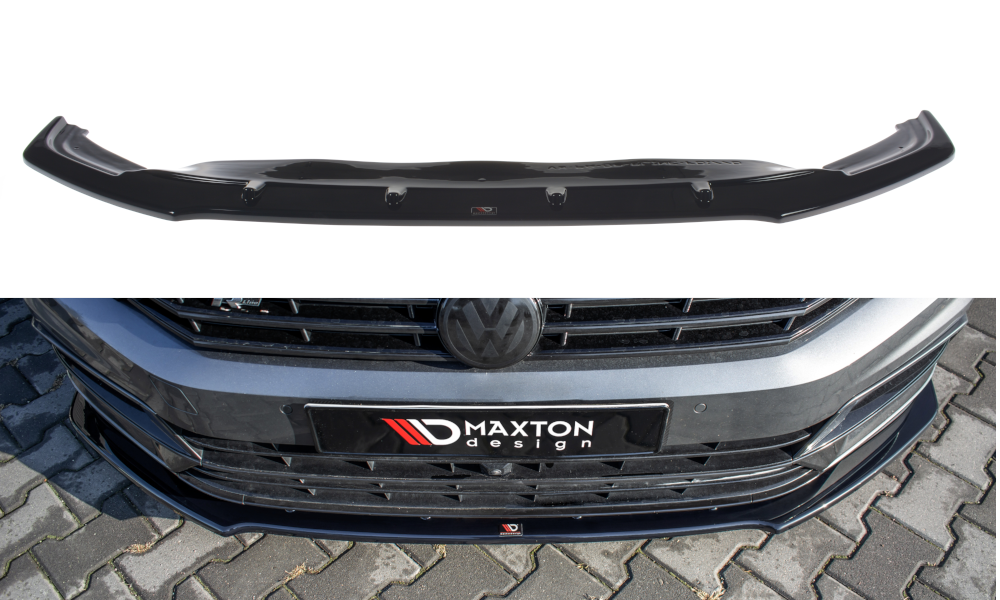 Front Ansatz V.1 für VW Passat R-Line B8 schwarz Hochglanz