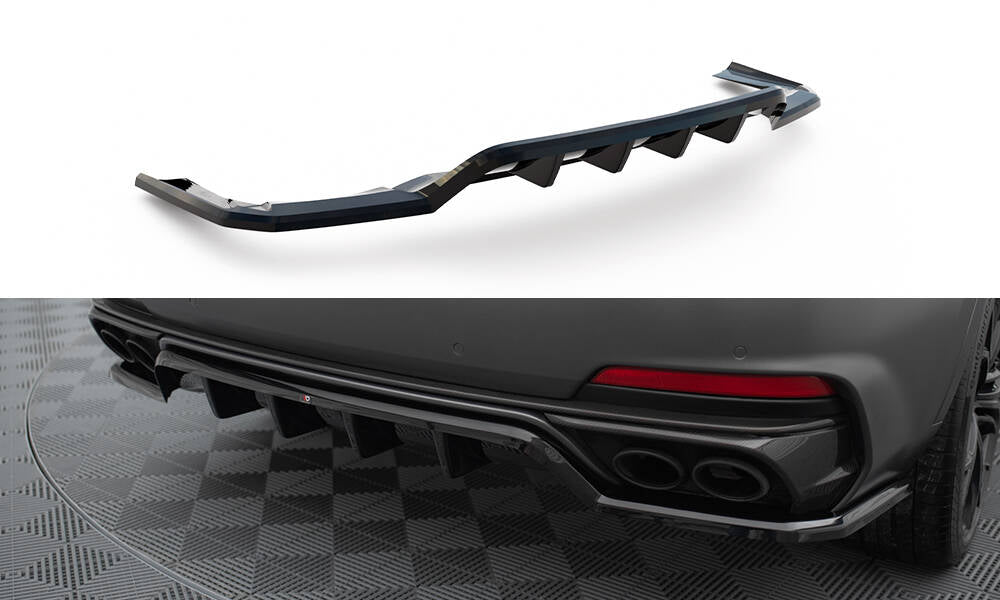 Mittlerer Cup Diffusor DTM Look Heck Ansatz für Maserati Levante Trofeo Mk1 schwarz Hochglanz