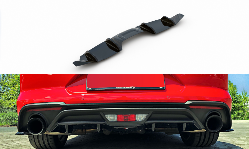 Diffusor Heck Ansatz für Ford Mustang Mk. 6 Facelift Carbon Look